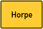 Place name sign Horpe