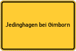 Place name sign Jedinghagen bei Gimborn