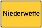Place name sign Niederwette