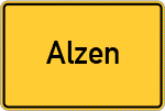 Place name sign Alzen, Sieg