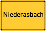 Place name sign Niederasbach, Oberberg Kreis