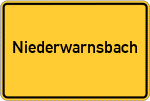 Place name sign Niederwarnsbach, Sieg