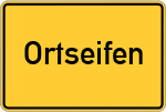 Place name sign Ortseifen, Sieg
