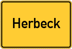 Place name sign Herbeck