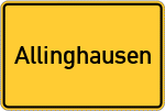 Place name sign Allinghausen