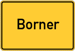 Place name sign Borner