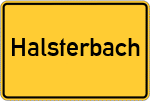 Place name sign Halsterbach
