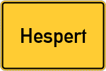 Place name sign Hespert