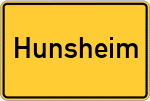 Place name sign Hunsheim