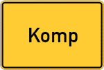 Place name sign Komp