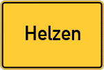 Place name sign Helzen, Sieg