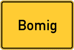 Place name sign Bomig