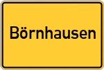 Place name sign Börnhausen, Rheinland