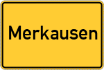 Place name sign Merkausen