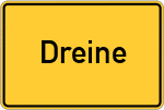 Place name sign Dreine