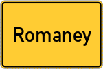 Place name sign Romaney