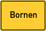 Place name sign Bornen