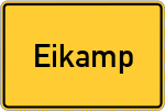 Place name sign Eikamp, Rheinland