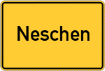 Place name sign Neschen, Rheinland