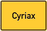 Place name sign Cyriax