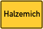 Place name sign Halzemich