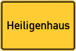 Place name sign Heiligenhaus, Rheinisch Berg Kreis