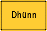 Place name sign Dhünn
