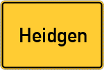 Place name sign Heidgen