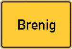 Place name sign Brenig