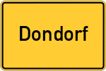 Place name sign Dondorf
