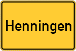 Place name sign Henningen