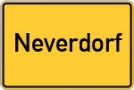 Place name sign Neverdorf