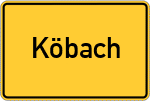 Place name sign Köbach