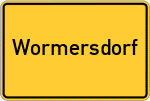 Place name sign Wormersdorf