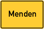 Place name sign Menden, Rheinland