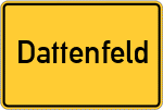Place name sign Dattenfeld, Siegkreis