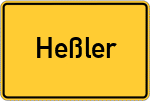 Place name sign Heßler