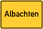 Place name sign Albachten, Kreis Münster, Westfalen
