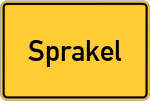 Place name sign Sprakel, Kreis Münster, Westfalen