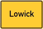 Place name sign Lowick