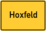 Place name sign Hoxfeld, Westfalen
