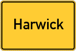 Place name sign Harwick