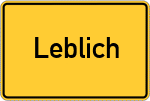 Place name sign Leblich, Kreis Borken, Westfalen