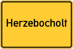 Place name sign Herzebocholt, Westfalen