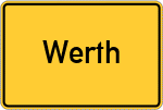 Place name sign Werth, Westfalen