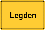 Place name sign Legden