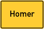Place name sign Homer