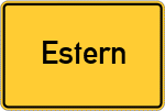 Place name sign Estern