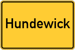 Place name sign Hundewick
