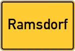 Place name sign Ramsdorf, Kreis Borken, Westfalen
